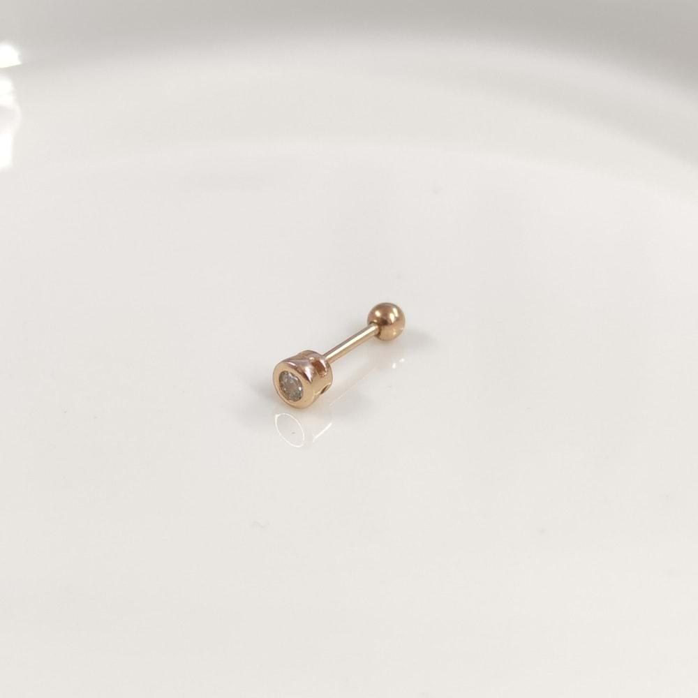 4 MM TEK TAŞ GÜMÜŞ TRAGUS PIERCING