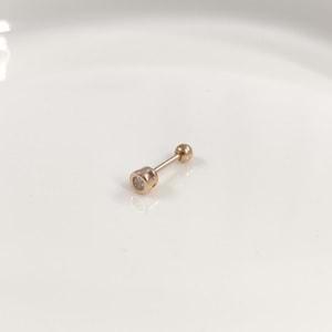 4 MM TEK TAŞ GÜMÜŞ TRAGUS PIERCING