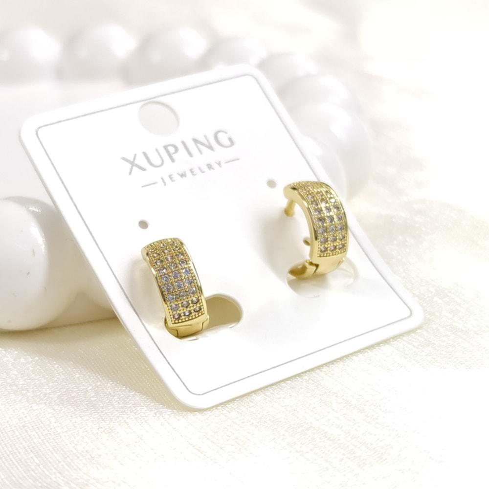 XUPING 10 MM TAŞLI MİNİ HALKA KÜPE GOLD