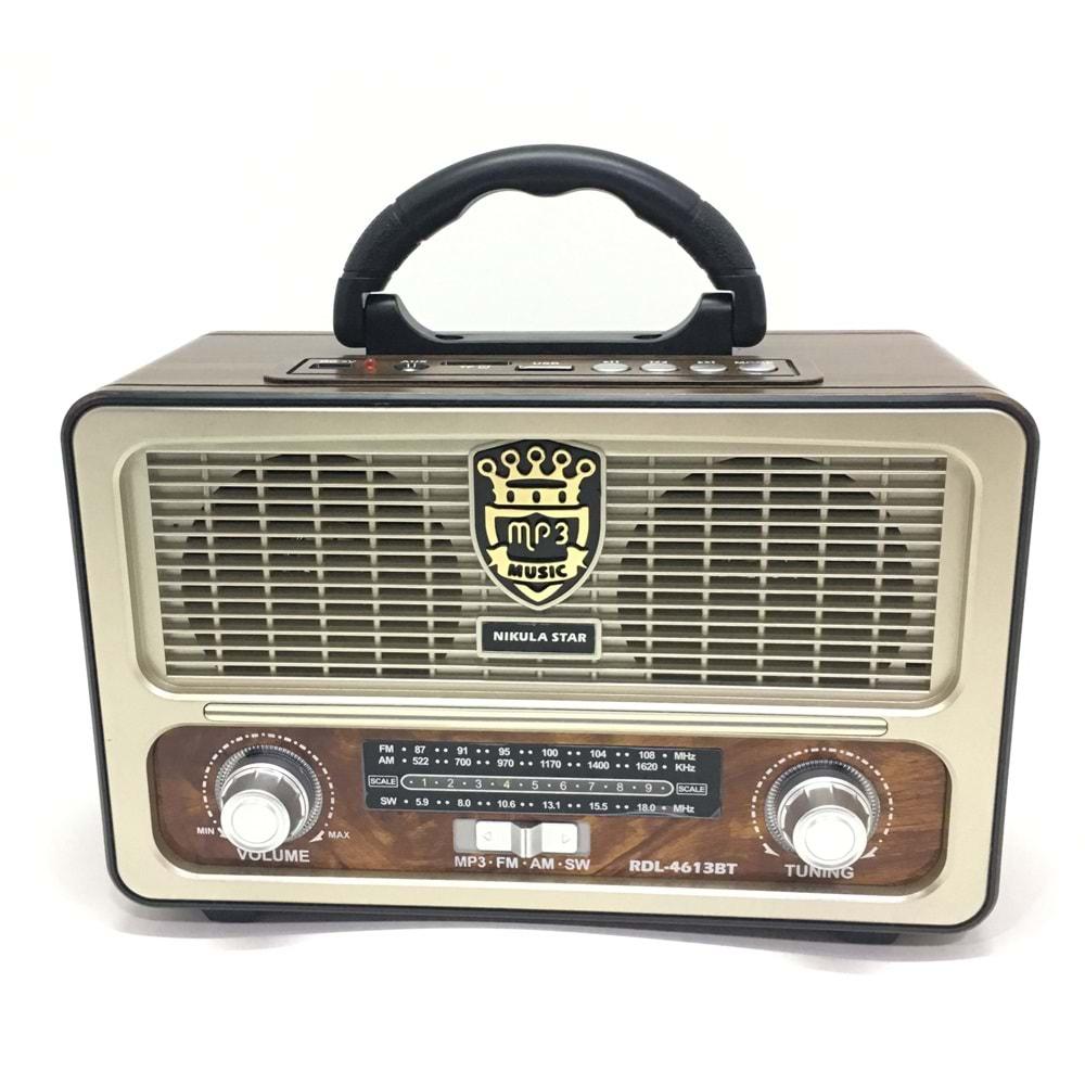 NIKULASTAR RDL-4613BT ŞARJLI BLUETOOTH RADYO MÜZİK ÇALAR