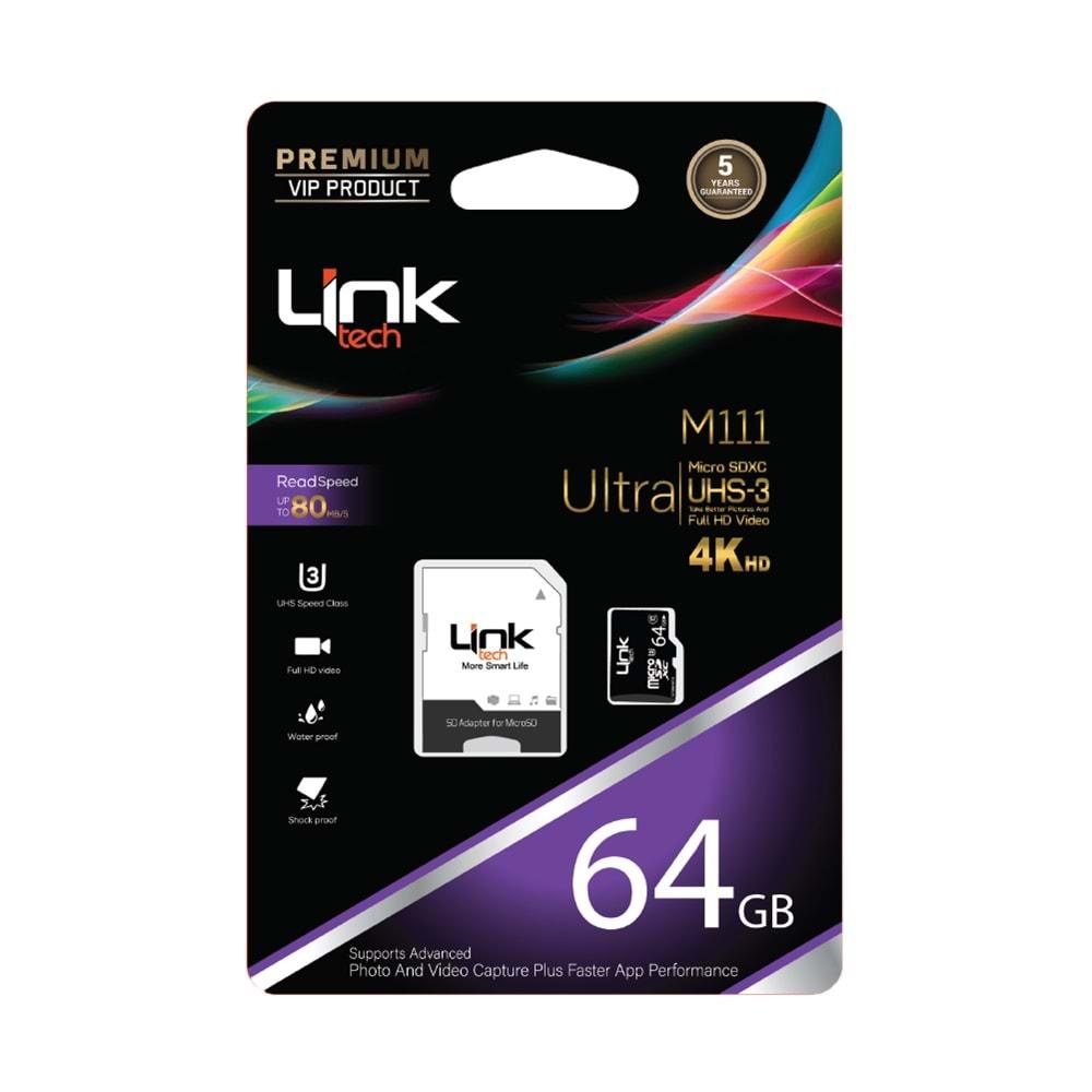 LİNK TECH 64 GB MICRO SD KART CLASS 10 ULTRA SPEED 4K 80MB/S LMC-M111