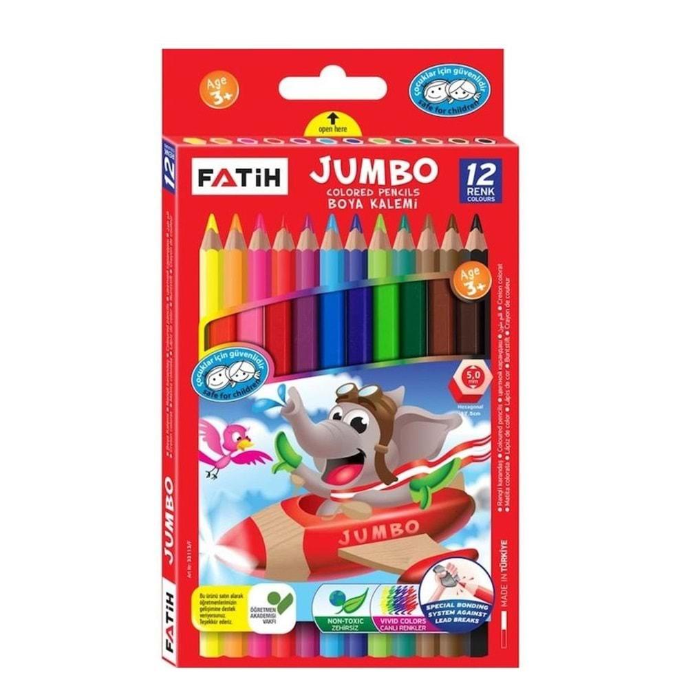 FATİH JUMBO 12 RENK KURU BOYA KALEMİ 33340