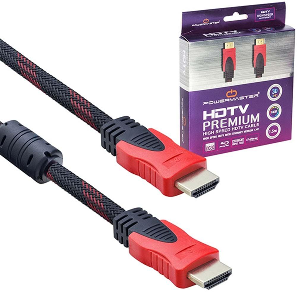 POWERMASTER HDMI KABLO 1.5 METRE 1.4 V ÖRGÜLÜ KUTULU