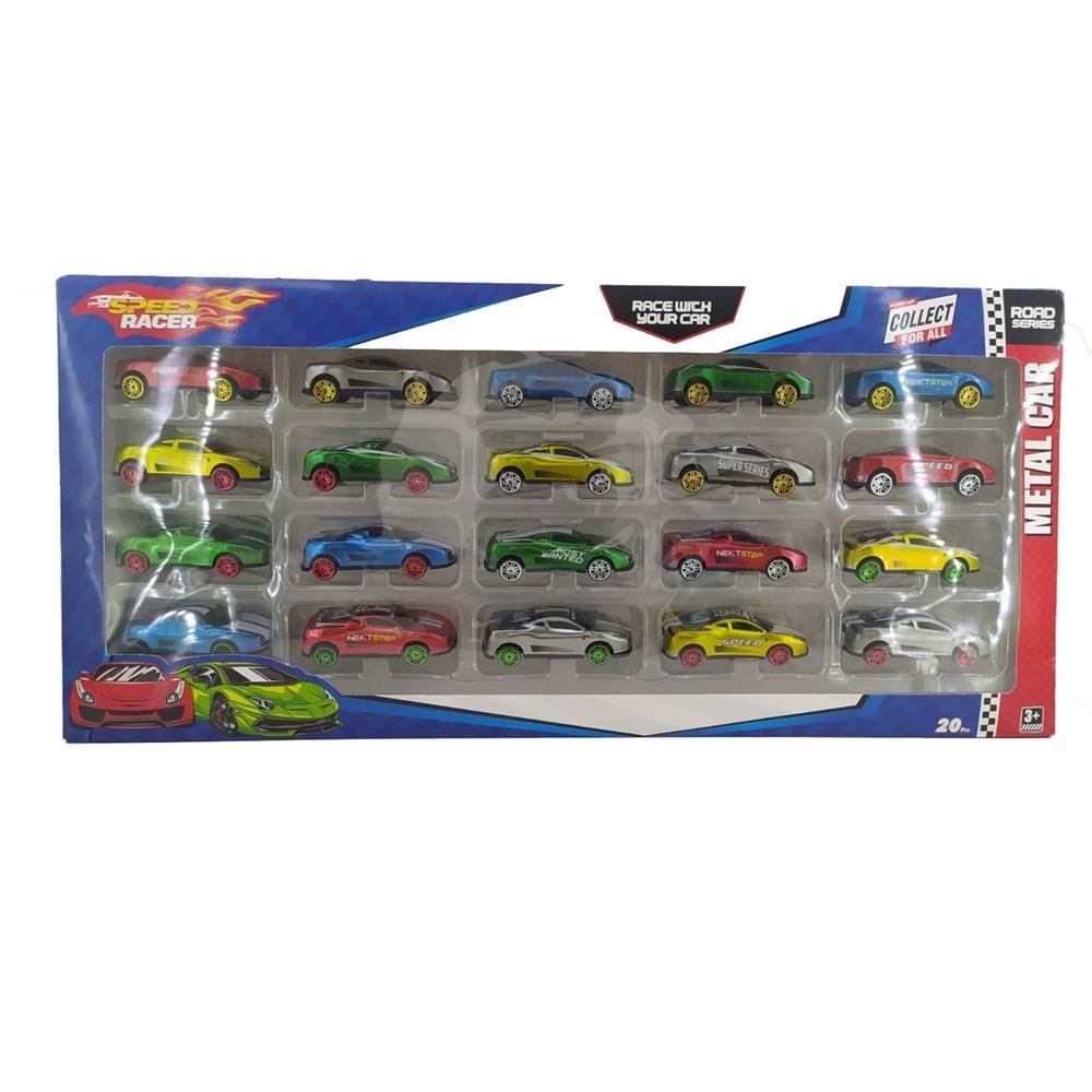 20 Lİ SPEED RACER METAL ARABA TOY-35