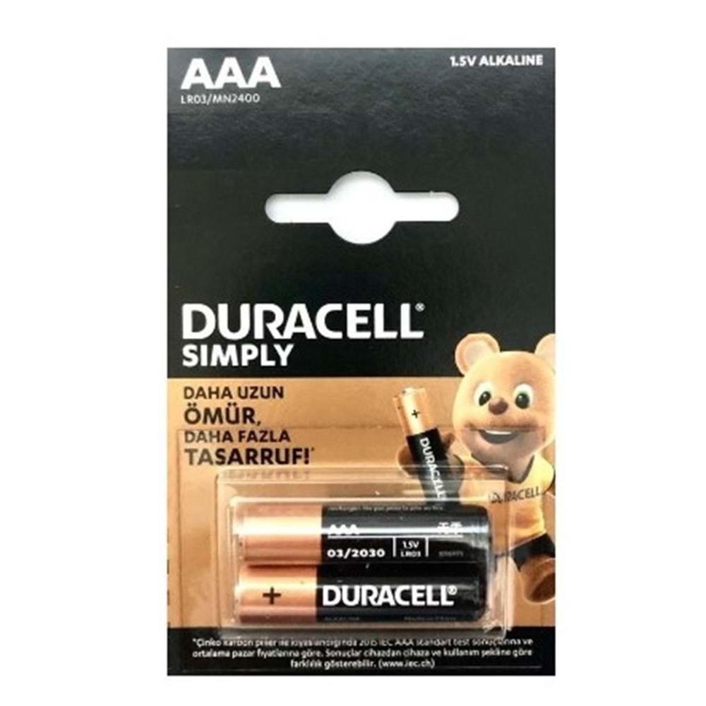 DURACELL AAA İNCE KALEM PİL 2 Lİ PAKET