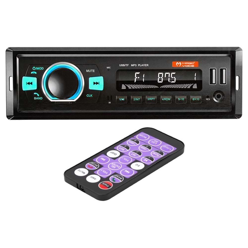 MAGICVOICE MV-5416 ÇİFT USB-SD-FM-AUX-BLUETOOTH UK LI MEKANİKSİZ OTO TEYP 4 X 55 WATT