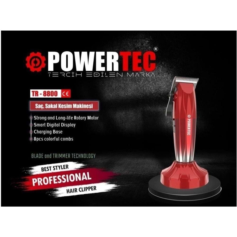 POWERTEC TR-8800 PROFESYONEL ŞARJLI TRAŞ MAKİNESİ