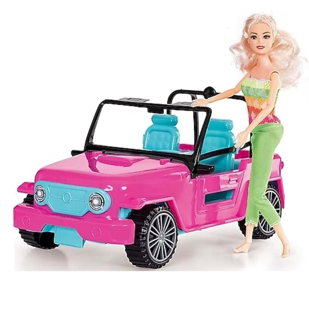 Galtoys Jasmıne Bebekli Jeep F.Pembe/Turkuaz E101-