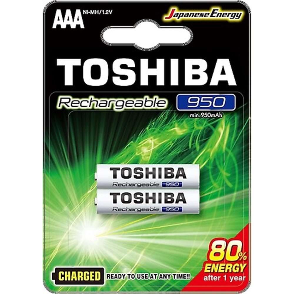 TOSHIBA 950 MAH ŞARJLI İNCE KALEM PİL 2Lİ AAA (14)(140)