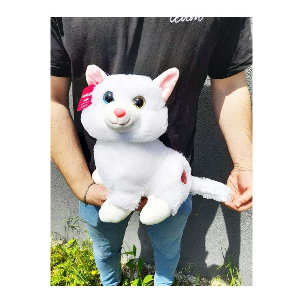 SELAY TOYS PELUŞ KALPLİ KEDİ 30 CM 3007