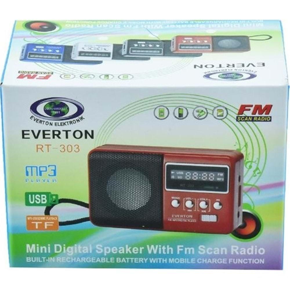 Everton Rt-303Bt Fm/Usb/Tf Şarjlı Dijital Göstergeli Radyo