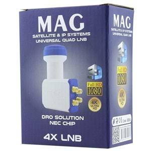 MAG 4 LÜ LNB ALTIN UÇLU SHARP CHIP 0.1DB 15854